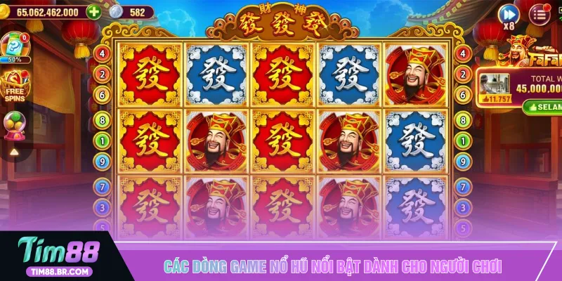 Các dòng game nổ hũ nổi bật dành cho người chơi
