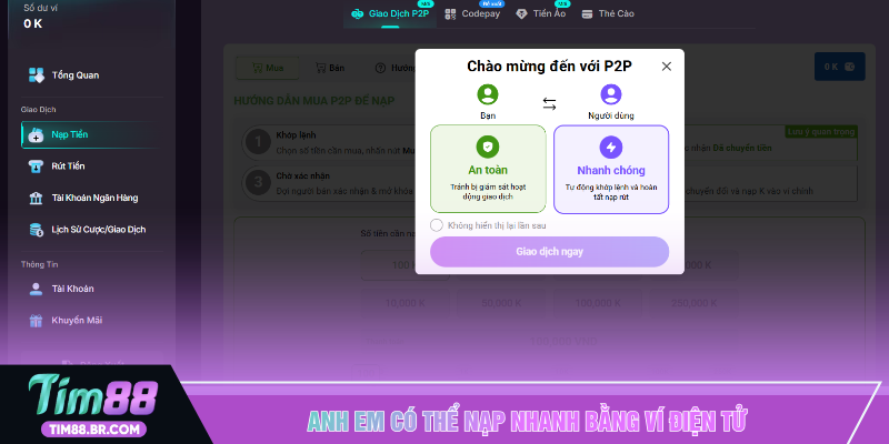 Anh em có thể nạp nhanh bằng ví điện tử