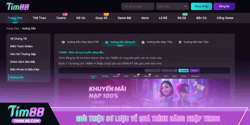 Giới thiệu sơ lược về quá trình đăng nhập TIM88